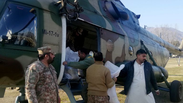 Helicopters airlift victims away from affected area