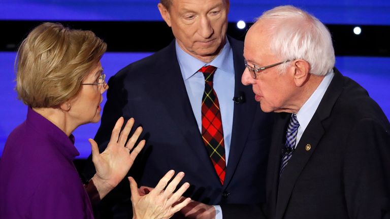 US election: Tempers fray as Bernie Sanders denies saying a woman can't ...