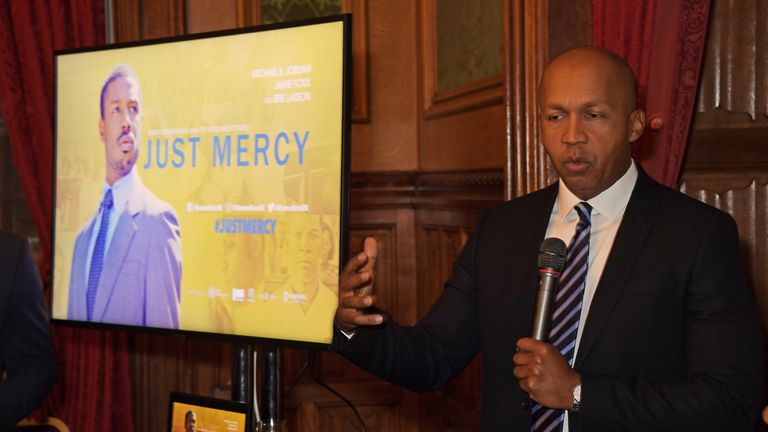 Bryan Stevenson attends an evening at the House Of Lords for the film Just Mercy on January 14, 2020 in London