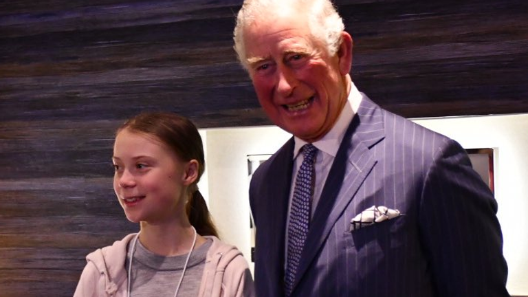 The prince met the Swedish activist for the first time: Pic: @ClarenceHouse 