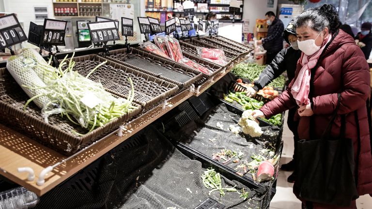 Wuhan residents stock up on food while the city is in lockdown