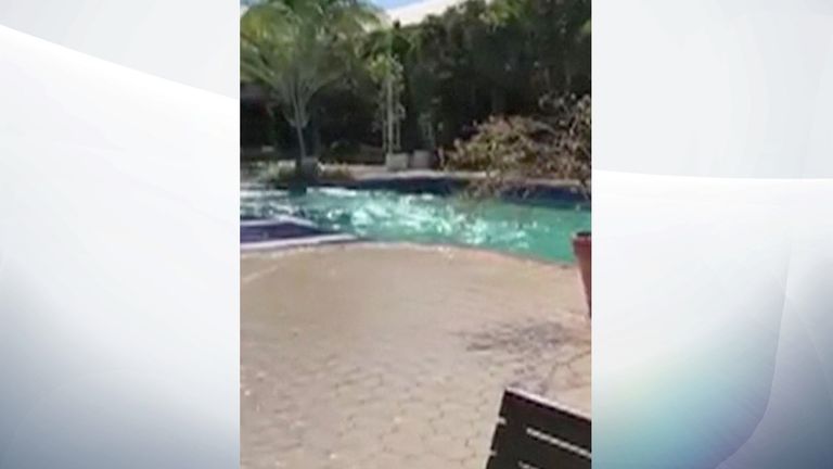 Videos on social media, from the Cayman Islands, showed water sloshing out of pools during the quake. Pic: Jaiden Martin Sins