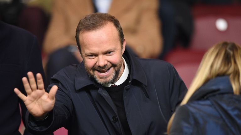 Manchester United&#39;s executive vice-chairman Ed Woodward is seen before kick off of the English Premier League football match between Burnley and Manchester United at Turf Moor in Burnley, north west England on December 28, 2019. (Photo by Oli SCARFF / AFP) / RESTRICTED TO EDITORIAL USE. No use with unauthorized audio, video, data, fixture lists, club/league logos or &#39;live&#39; services. Online in-match use limited to 120 images. An additional 40 images may be used in extra time. No video emulation. 