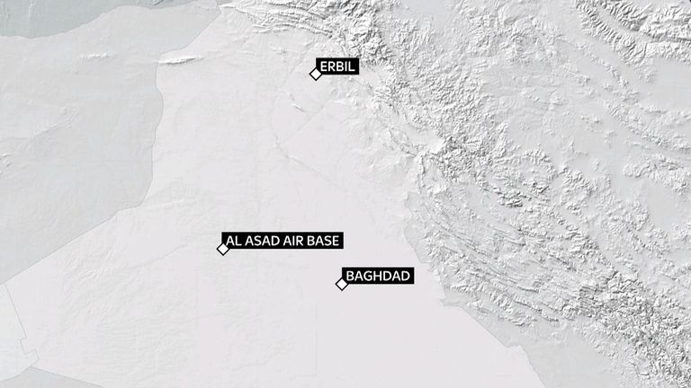 Erbil and Al Asad air bases were targeted