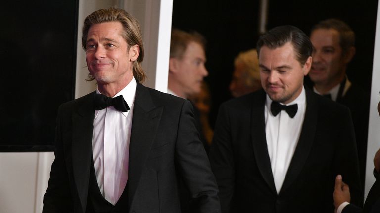 Brad Pitt and Leonardo DiCaprio at the Golden Globes 2020