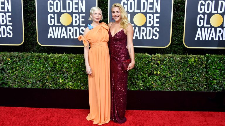 Michelle Williams and Busy Philipps at the Golden Globes