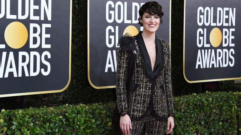 Fleabag star Phoebe Waller-Bridge at the Golden Globes