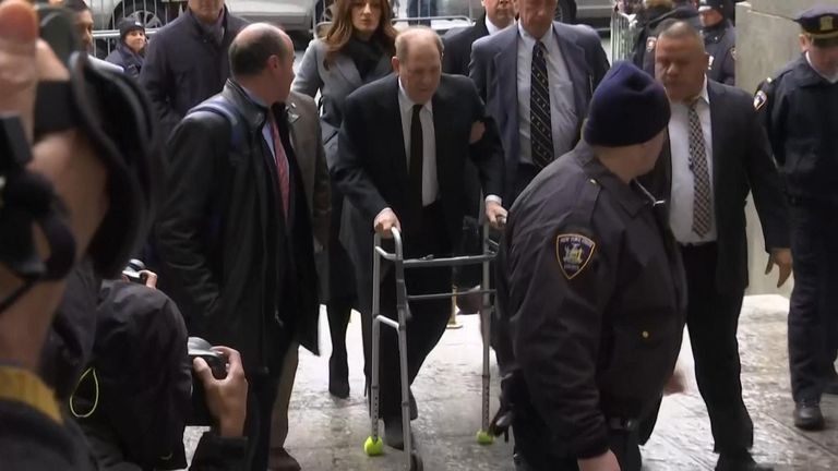 Harvey Weinstein arrives