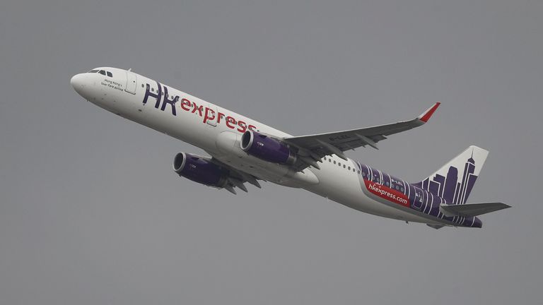 An Airbus A321-200 passenger plane of low-cost airline Hong Kong Express Airways takes off at the Hong Kong Airport, China March 27, 2019.