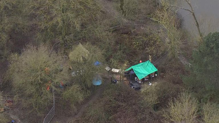 Protesters moved into the forest after bailiffs dismantled their camp
