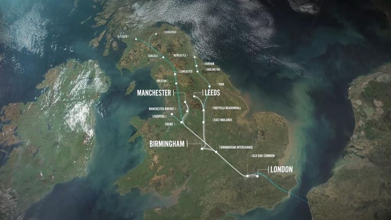 HS2 will go from London to Birmingham