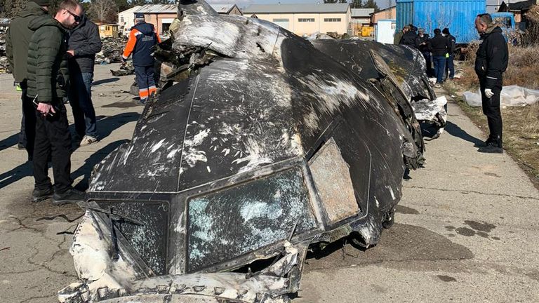 Pictures of the wreckage were shared by the Office of the President of Ukraine