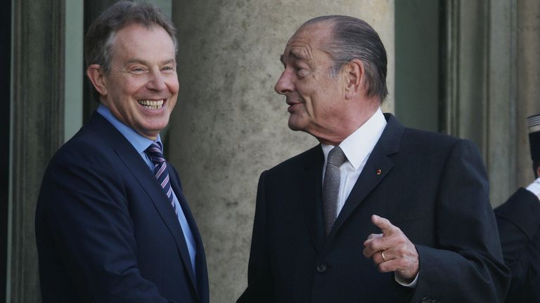 Jacques Chirac, right, was against Tony Blair&#39;s decision to go to war with the US