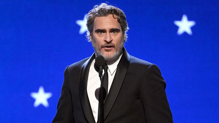 Joaquin Phoenix was named best actor for Joker at the Critics&#39; Choice Awards