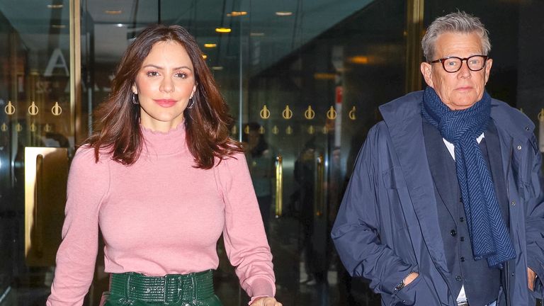 Katharine McPhee and David Foster are seen on November 19, 2019 in New York City