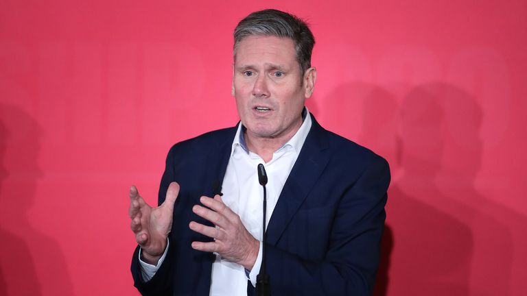 sIR Keir Starmer speaking during the Labour leadership hustings at the ACC Liverpool