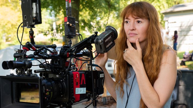 Director Marielle Heller on the set of TriStar Pictures' A BEAUTIFUL DAY IN THE NEIGHBORHOOD.