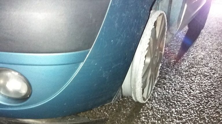 Officers described the car as 'struggling to drive'