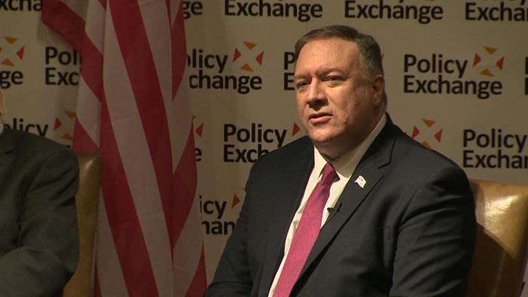 US Secretary of State Mike Pompeo was speaking with Foreign Secretary Dominic Raab at an event in London