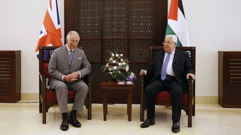Prince Charles met Palestinian Authority President Mahmoud Abbas 