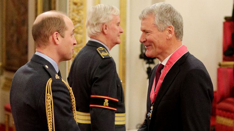 David Gill spoke to the prince while collecting a CBE at Buckingham Palace