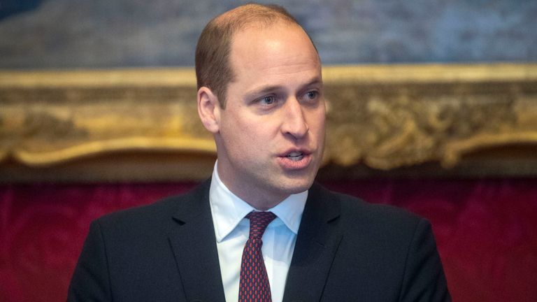 The Duke of Cambridge, as President of United for Wildlife, makes a speech during the meeting of the United for Wildlife Taskforces at St James&#39;s Palace