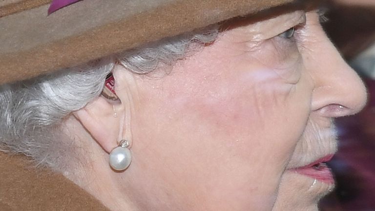 The Queen was spotted wearing a hearing aid at Sandringham