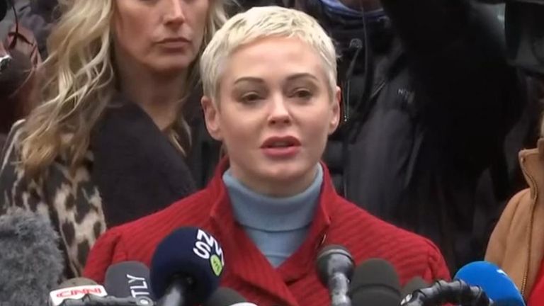 Rose McGowan delivered an open message to Harvey Weinstein outside court