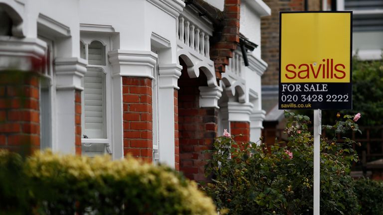A Savills property estate agent sign is displayed outside a home in south London 21/9/2016