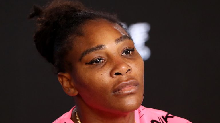 Williams spoke to the media after her match