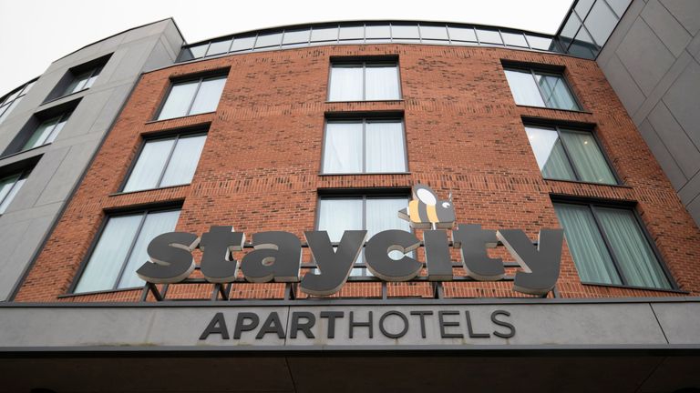 The Staycity Hotel in the centre of York, after the apartment-hotel was put on lockdown on Wednesday night