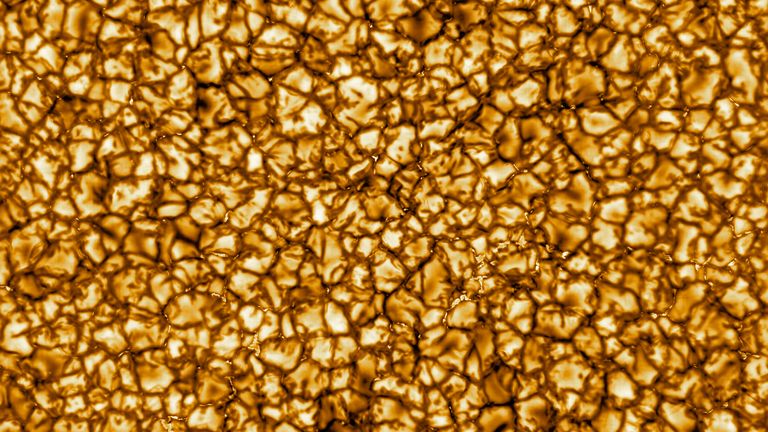 The first picture of the surface of the sun taken by the Daniel K. Inouye telescope
