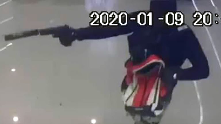 The suspect opened fire during a robbery at a gold shop inside a department store in Lopburi province, Thailand