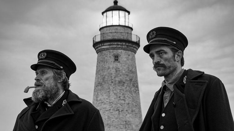 Robert Pattinson and Willem Dafoe in The Lighthouse. Pic. Universal