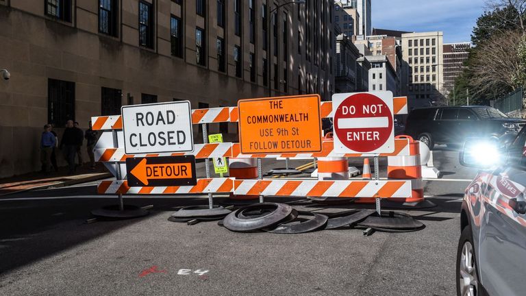 Roads have been closed around the Virginia state legislature buidling in Richmond