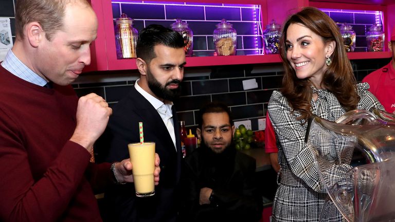 The Duke and Duchess of Cambridge helped make Kulfi milkshakes at MyLahores restaurant