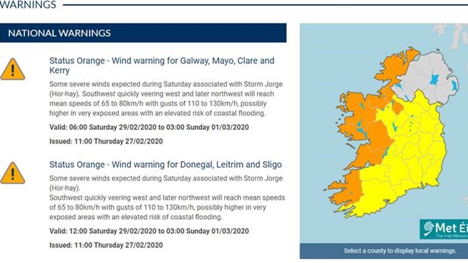 Storm Jorge: Winds of up to 70mph and rain to hit this weekend | UK ...