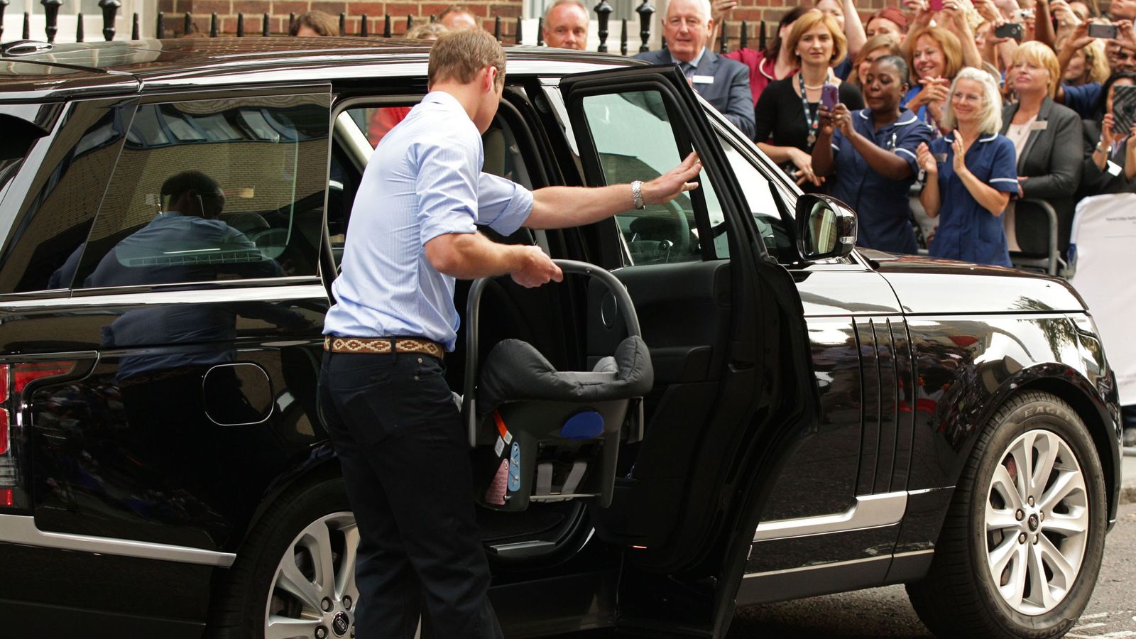 Prince William 'practised using seat with doll' before putting newborn