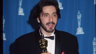 Actor Al Pacino holds an award statuette at the 65th annual Academy Awards March 29, 1993 in Los Angeles, CA. Pacino received the Best Actor award for his role in Scent of a Woman