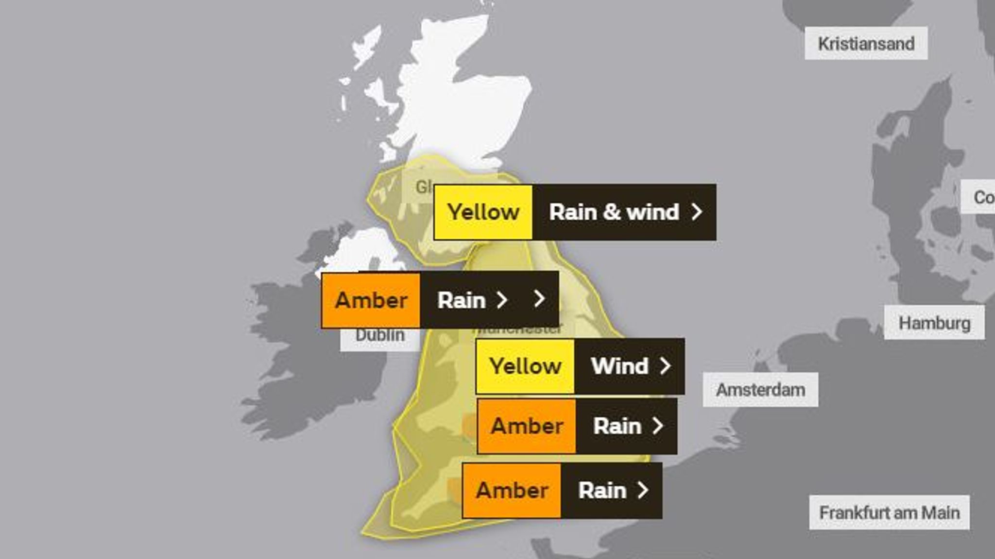 UK weather Storm Dennis to bring a month of rain in 24 hours, says Met