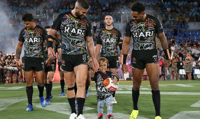 Quaden Bayles: Bullied boy leads out all-star rugby league team in Australia