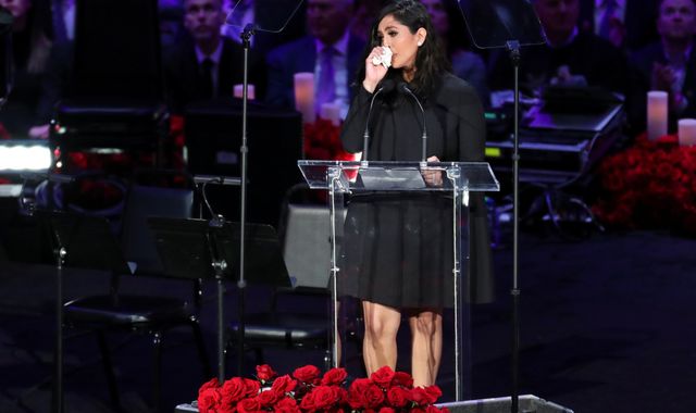 Kobe Bryant's widow gives moving speech at memorial service in LA