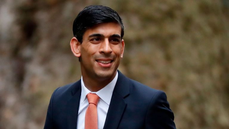 Britain's Chief Secretary to the Treasury Rishi Sunak arrives at 10 Downing Street in central London on February 13, 2020 as the prime minister reshuffles his team. - Britain's prime minister revamped his top team on February 13 in his first cabinet reshuffle since taking Britain out of the European Union. (Photo by Tolga AKMEN / AFP) (Photo by TOLGA AKMEN/AFP via Getty Images)