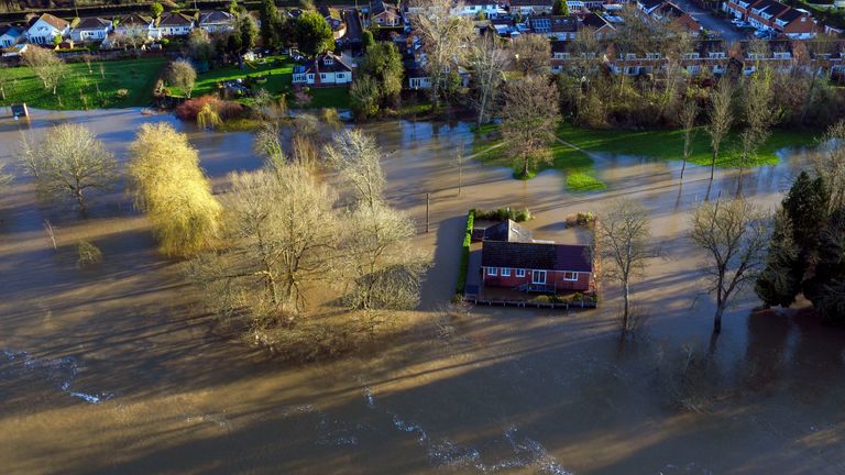 Flooding in Bewdley, Worcestershire, as the River Severn remains high, with warnings of further flooding across the UK.