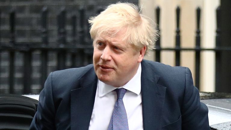 Boris Johnson arrives at Downing Street