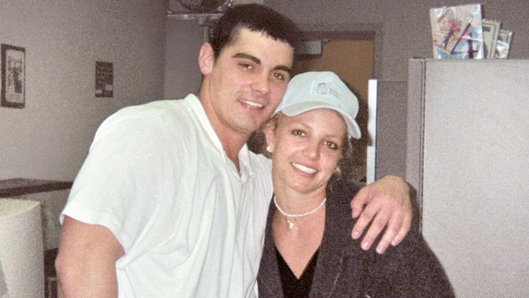 Britney Spears with husband Jason Alexander after getting married at the Little White Chapel in Las Vegas after their 4am wedding ceremony on January 3rd in 2004