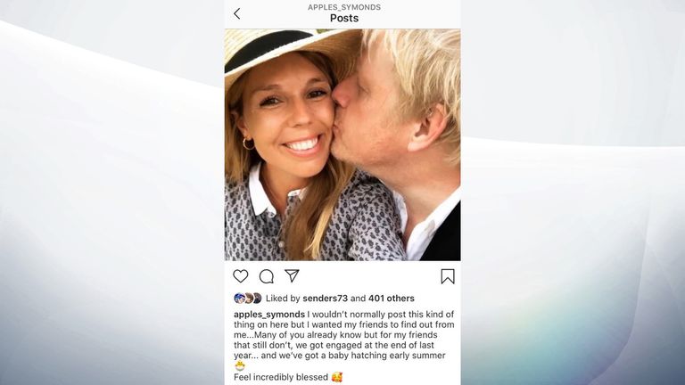 A post by Carrie Symonds on Instagram reveals they got engaged at the end of last year