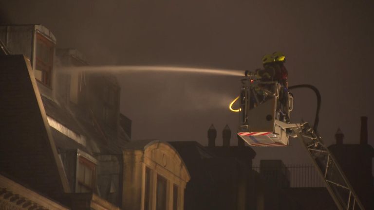 About 150 firefighters tackled the blaze
