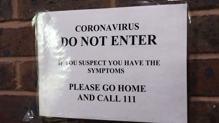 The sign posted outside Haslemere Health Centre on Friday