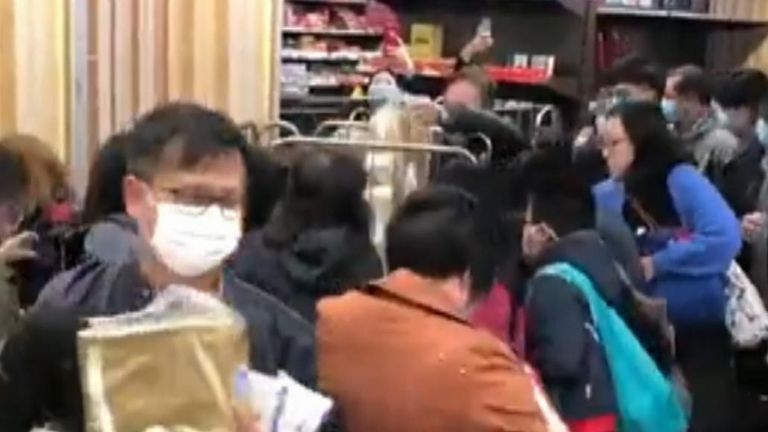 ong Kong Shoppers Panic Buy Amid Rumours of Shortages Due to Coronavirus